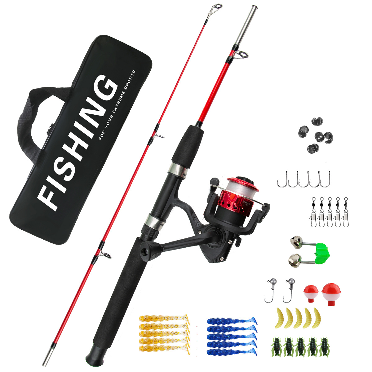 Ice Fishing Reel - 2-delige ijsvisset voor beginners, lange werpafstand