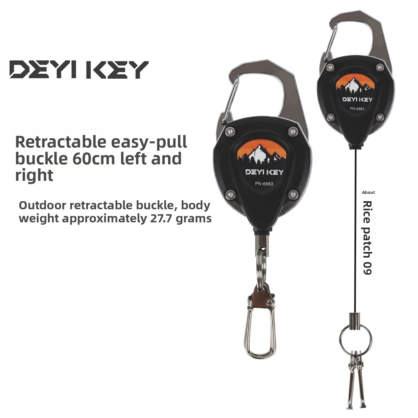 Fly Reel - Intrekbare sleutelhanger Heavy Duty Anti-Lost Karabijnhaak